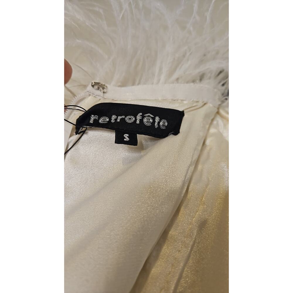 Retrofête Dolly Strapless Feather-Trim Sequin Satin Gown - Picture 13 of 13